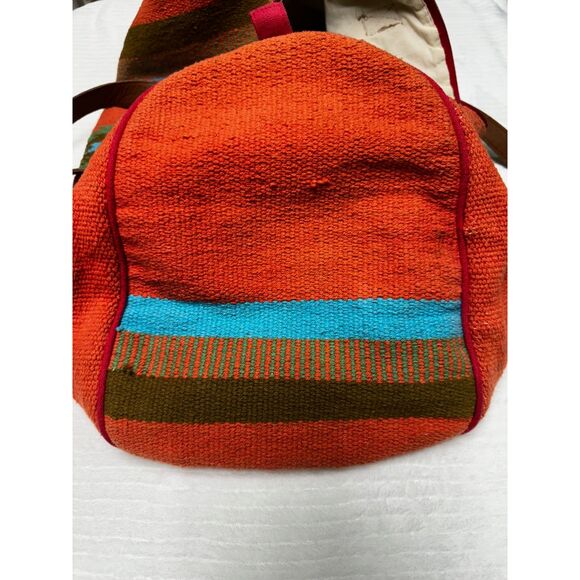 Z&L EUROPE Cotton/Genuine Leather Kilim Duffle Bag, Southwest, Large Size - Picture 4 of 13